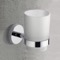 Chrome Wall Mounted Frosted Glass Toothbrush Holder